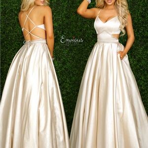 Elegant Cream Satin Gown